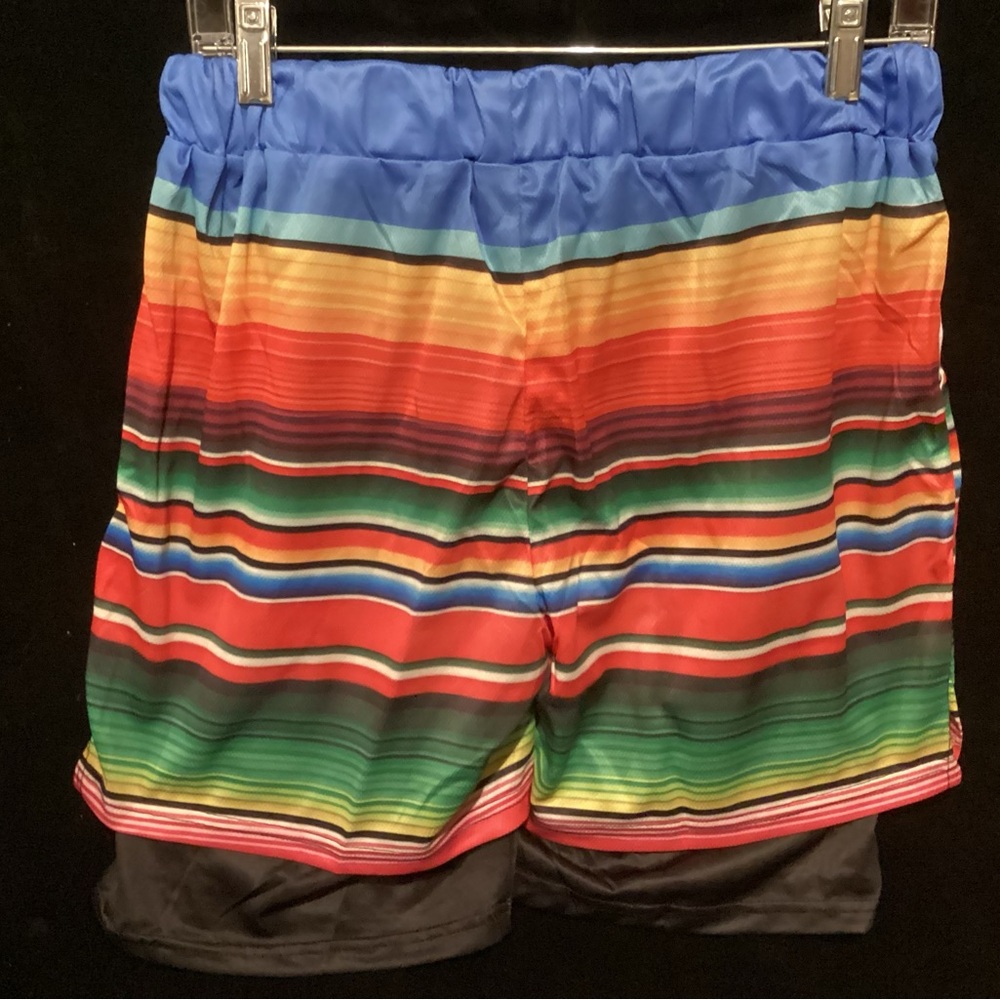 Colorful Striped Shorts/Swim Suit
